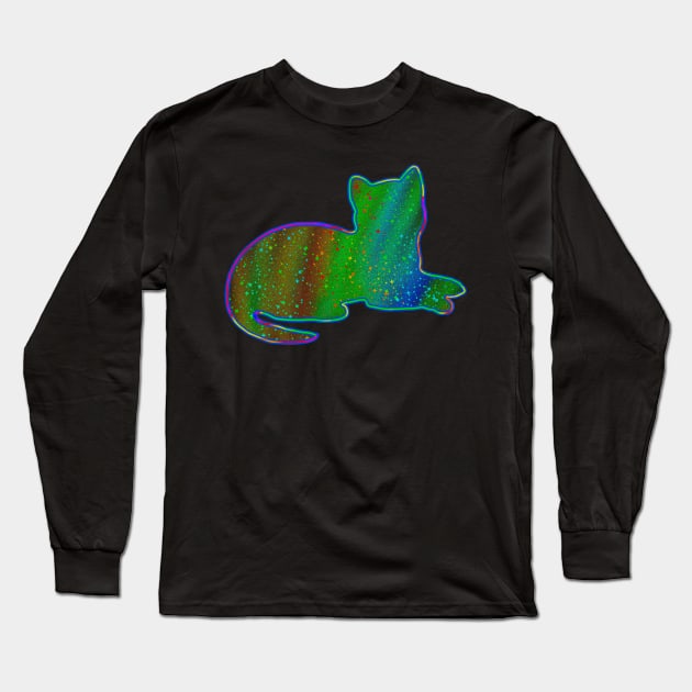 Neon cat Long Sleeve T-Shirt by Gavlart